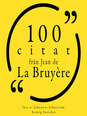 cover image of 100 citat från Jean de la Bruyère